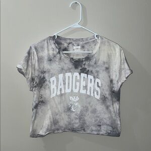 Tailgate Badgers Tie-Dye Crop Top